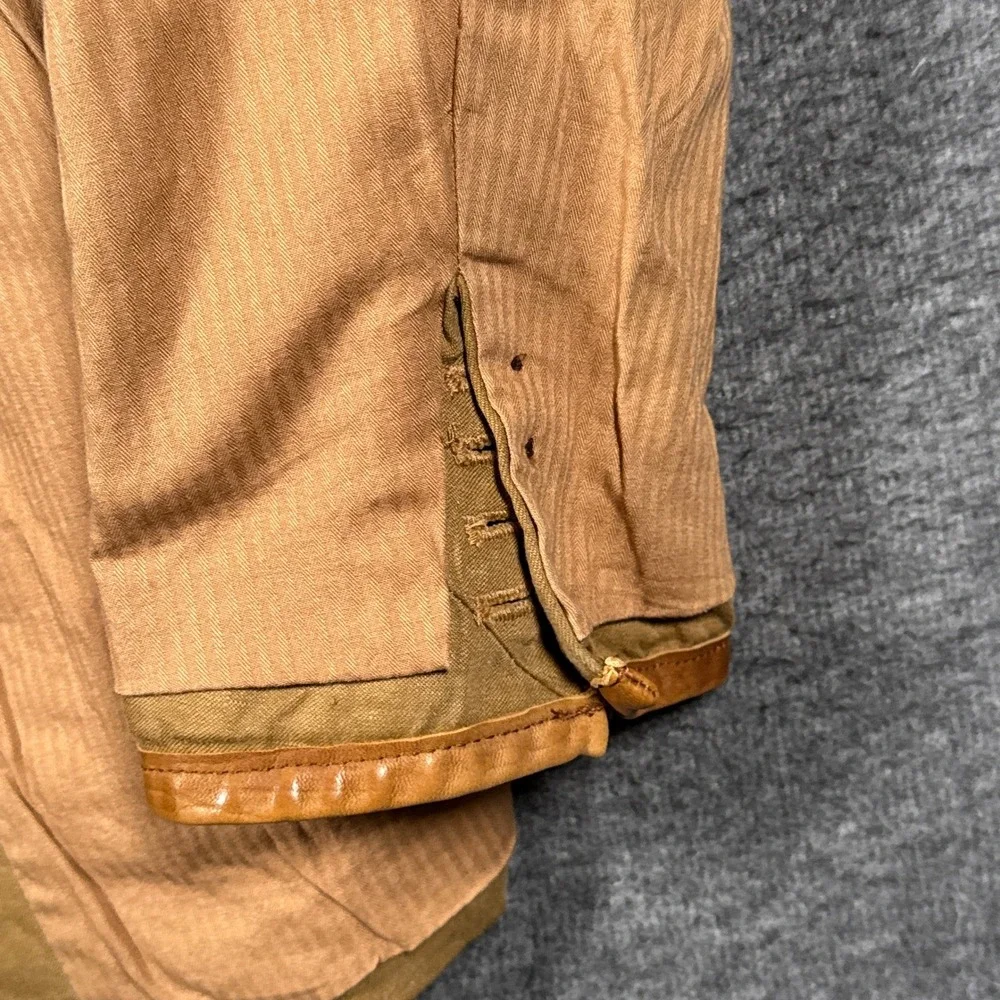 Polo Ralph Lauren Sport Coat Blazer Men Large Tan 100% Linen Surgeon Cuff Jacket